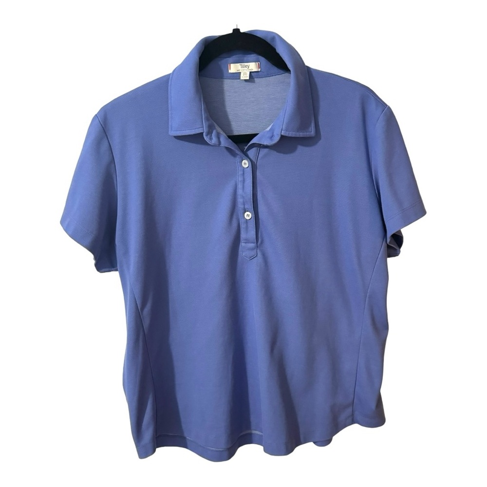 Tilley Polo Shirt Womens 2XL Purple 1/4 Button Up Short Sleeve Collared Golf Tee